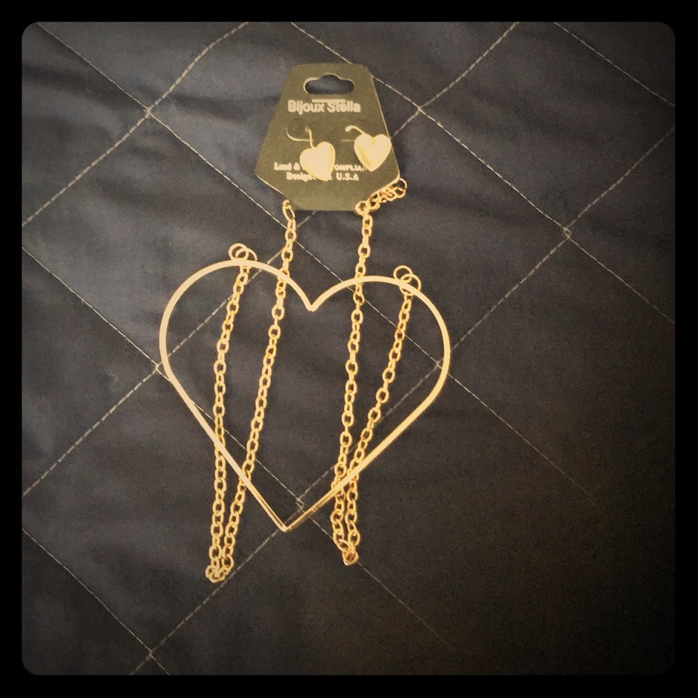 Heart earrings and necklace set